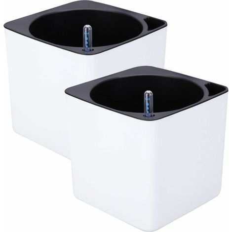 Green Mobility-Lot de 2 pots de fleurs auto-arrosants avec système d'irrigation pour orchidées, pots en plastique, pots de fleurs, pots de culture pour l'intérieur et l'extérieur (1/5)