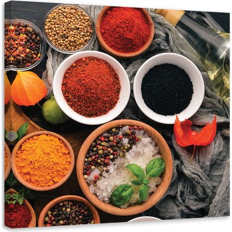 Quadro su tela, Spezie aromatiche per la cucina - 30x30 (1/4)