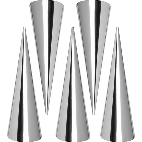 Moule à Cornet - Moule à Cône en Acier Inoxydable pour Pâtisserie - Pour Croissants et Choux - Lot de 6 (1/5)