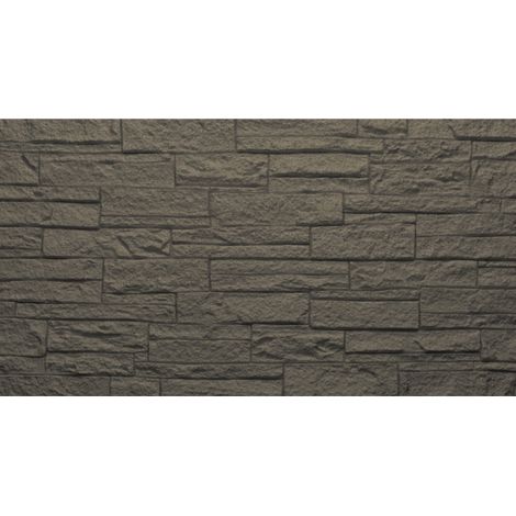 Ensemble De 12 Panneaux Décoratifs Effet Brique Et Pierre 3D, Revêtement Mural Pu 8,6 M², 120X60X2,5 Cm, Gris Ardoise (1/5)
