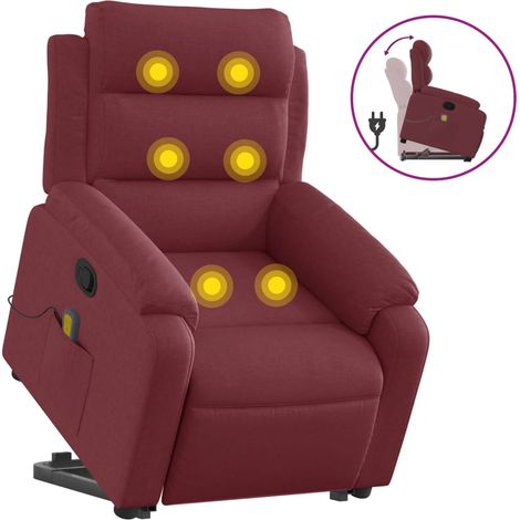Maison Exclusive - Massagesessel mit Aufstehhilfe Weinrot Stoff