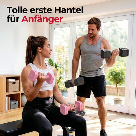 Ensemble d'haltères ajustables FEIERDUN 5 en 1 (2 pièces), haltères de 5,4 kg pour hommes et femmes, ajustables en 1 seconde, ensemble d'haltères ultra-stables pour la salle de sport à domicile et l'e (1/5)