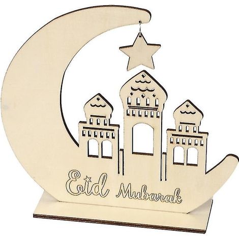 1 ornement en bois Eid Mubarak (1/3)