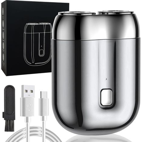 Rasoir Electrique Homme, Mini Rasoir Homme Electrique, Rasoir de Voyage Portatif, Étanche Rechargeable Humide et Sec Mini Electric Shaver, Tête de Rasoir Flottante, Electric Shaver Cadeau pourHomme (1/5)