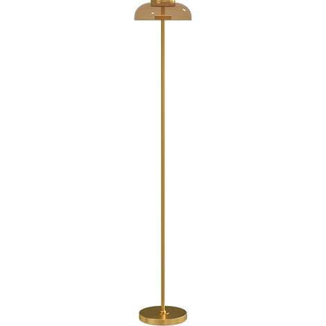 Lampadaire LED salon en laiton 3000 K avec interrupteur au pied, 134 cm (1/5)