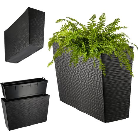 Pot de Fleurs, Design Durable, Système d'Irrigation Intégré, Noir (1/2)