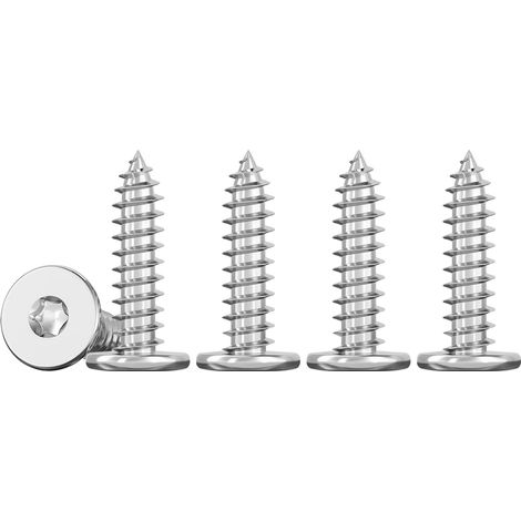 Vis Torx M3 Mince Autotaraudeuses à Tête Plate 50 Pièces Vis A Bois En Inox 304, EntièRement Fileté, M3x20mm (1/5)