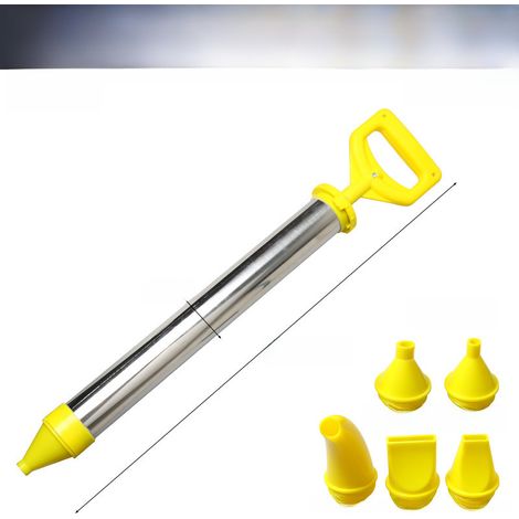 Pistolet à calfeutrer à ciment allongé transfrontalier manuel en acier inoxydable à quatre usages de 50 cm, pistolet à calfeutrer à ciment antivol pour porte ([acier inoxydable - 5 en 1] peut être rem (1/5)