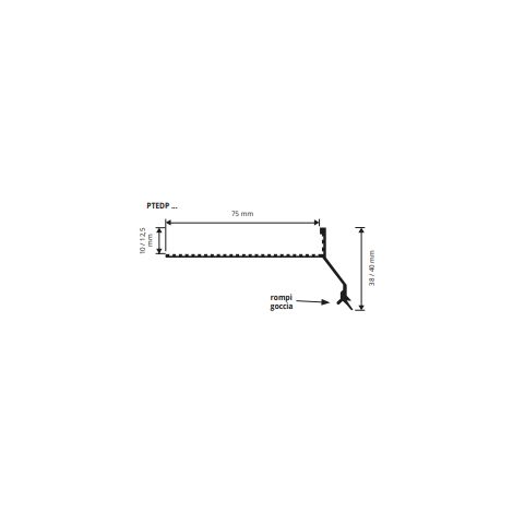 Proterrace eco drip 12,5 mm bianco goffrato lung.barre 2,7 ml