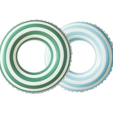Bague flottante rayée rétro en PVC, bouée gonflable pour piscine, plage et jeux d'été. (1/5)