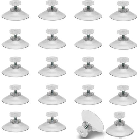 Confezione da 20 ventose trasparenti da 40 mm con filettatura M5, occhielli a vite senza ganci per finestrini, parabrezza e alette parasole dell'auto (1/5)