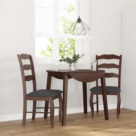 Esszimmerstühle mit Kissen 2 Stk. Braun Massivholz Gummibaum