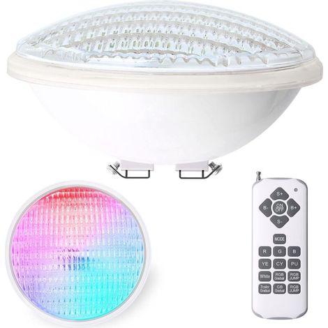 Lumière de piscine LED RGBW 18W PAR56 étanche IP68 – 4000lm – 12 modes d'éclairage – Télécommande 30-50m