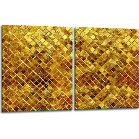 2 plaques de protection en verre pour cuisinière, mosaïque 40x52 (1/5)