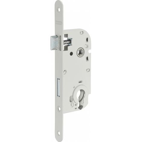 THIRARD - Lot de 50 boitiers de serrure encastrable à cylindre pour porte d'entrée, axe 40mm, bouts ronds, blanc - THIRARD (1/2)