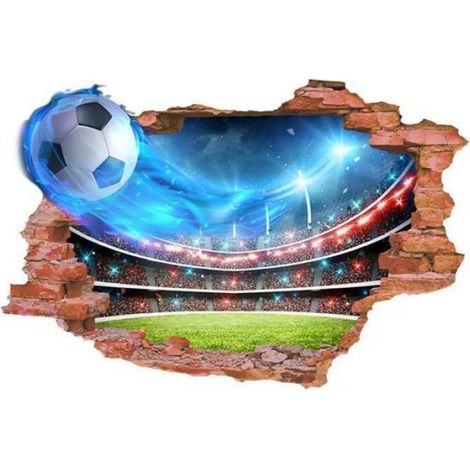 Stickers Muraux Football 3D Autocollant Mural Décoration Chambre Garcon Stickers Foot Décoratif pour Chambre D'enf STICKERS DE NOEL (1/5)