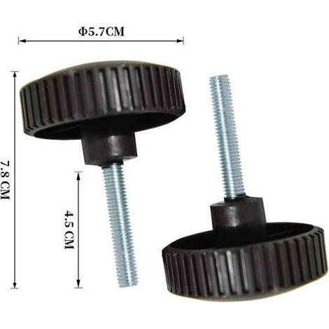 Lot de 2 vis de fixation noires avec boulons pour balançoire de jardin, kit de montage pour toile de balançoire, robuste (1/5)