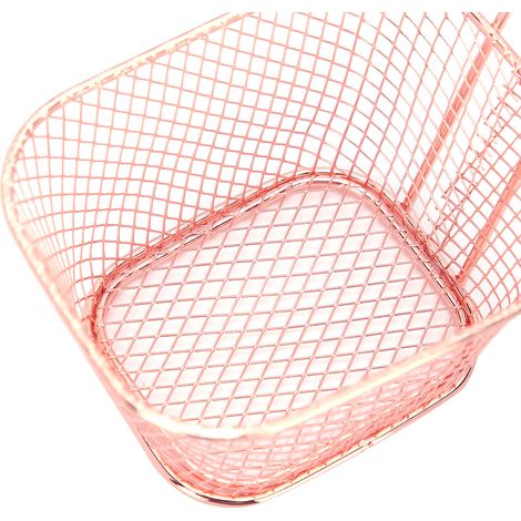 Lot de 4 paniers à friture en acier inoxydable, passoire de cuisson pour frites, ustensile de cuisine, or rose (1/5)