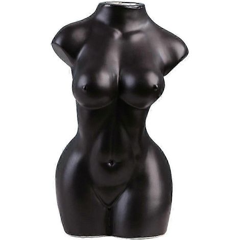 Keramik, matte Frauenvase, schicke Statuenfiguren, Pflanzgefäß, minimalistische Regaldekoration, Skulptur, Blumenarrangement - (1/5)