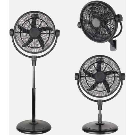 ABRILA - Ventilador 3 en 1 Aifos 90W  3 Velocidades y 5 Aspas  Fijo y Rotatorio  Suelo, Pie, Pared, Sobremesa  Orientable  Regulable en Altura  140x61x61 cm