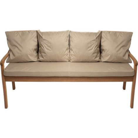 Coussin pour banc 170x60/4x50x56cm, Coussin extérieur, Coussins pour balançoires de jardin 3 places Beige, Coussin d'assise, Coussin de dossier