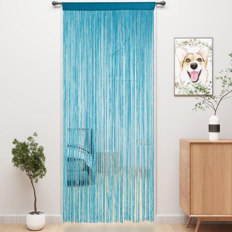 Rideau anti-mouches - Rideau de porte - Moustiquaire à paillettes - Rideau de porte anti-mouches - 100 x 200 cm - Fil argenté - Polyester - Blanc - Rideau décoratif - Moustiquaire (1/5)
