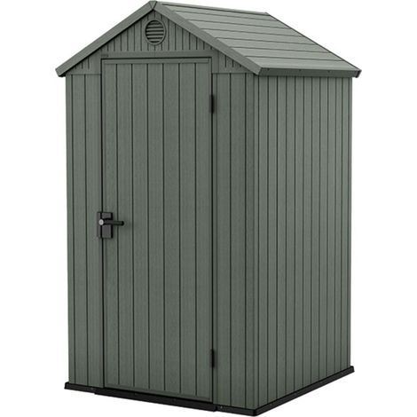 Keter – Abri de jardin résine 123,8x117cm – Hauteur 205,1cm – Plancher inclus pour outils – Ventilation et lumière maximales
