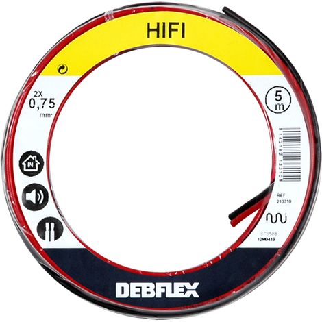 DEBFLEX - BOBINOT HI-FI 2X0.75 MM² 5M ROUGE/NOIR - 213310