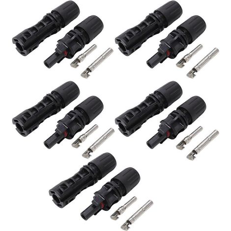 5 Sets wasserdichte IP67-Solar-PV-Steckverbinder, kupferverzinnt, für Solarpanel-Kabel, DC 1500 V, 30