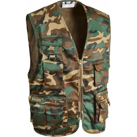 Sotto Zero Gilet Star Militare Mimetico Multitasche - S