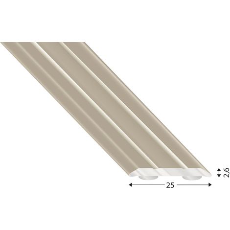 Kügele Abdeckprofil (Übergangsleiste) gelocht 25/1000mm Alu Edelstahl-Effekt (1/3)