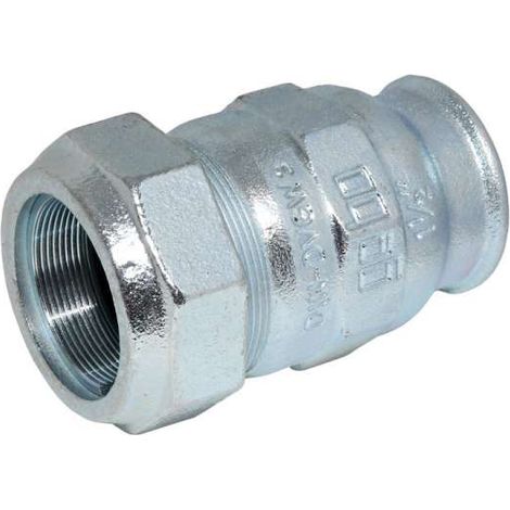Gebo Verschraubung Temperguss-Verbinder 1 1/4'' x 1 1/4'' IG verzinkt für Stahlrohre 01.150.01.04