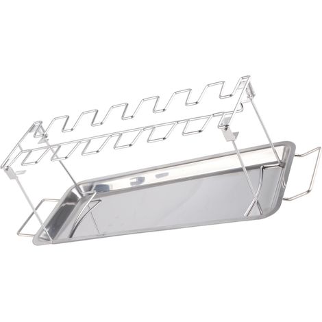 Grille pour Cuisses de Poulet en Acier Inoxydable avec Bac de Récupération - Accessoire de Barbecue (1/5)
