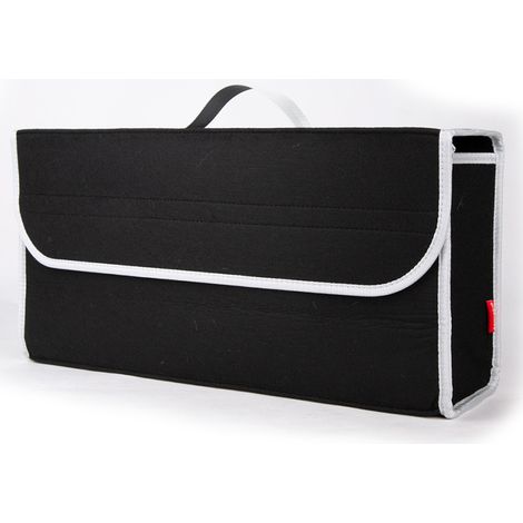 Sac de rangement multifonction pour coffre de voiture, pliable, en feutre doux, noir, 50 × 17 × 24 cm (1/5)