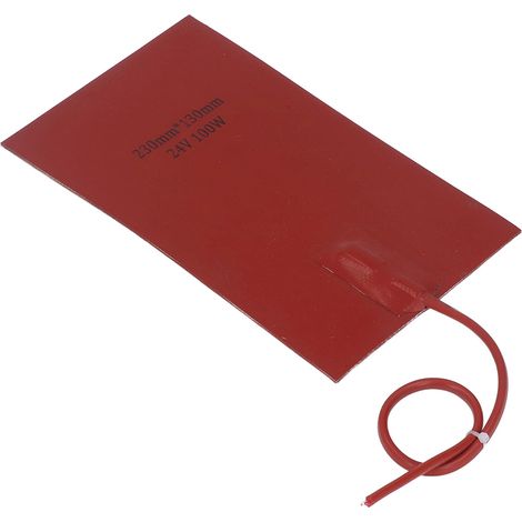 Plaque chauffante étanche 100W 24V pour réservoir diesel, dimensions 230x130mm, chauffage rapide en silicone (1/5)