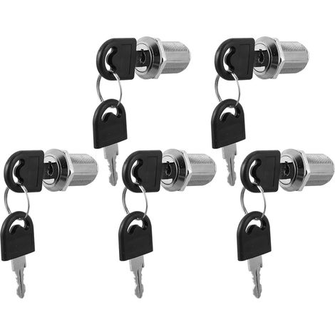 Lot de 5 verrous à came en alliage zinc pour tiroirs et boîtes (1/5)