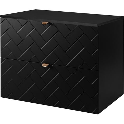 Meuble de salle de bain, Noir Mat, 120 × 57 × 46 cm, poignées dorées (1/5)