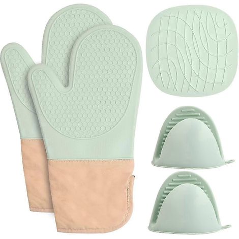 Gant de cuisine en silicone, manique anti-chaleur, gants de cuisine imperméables (1/5)