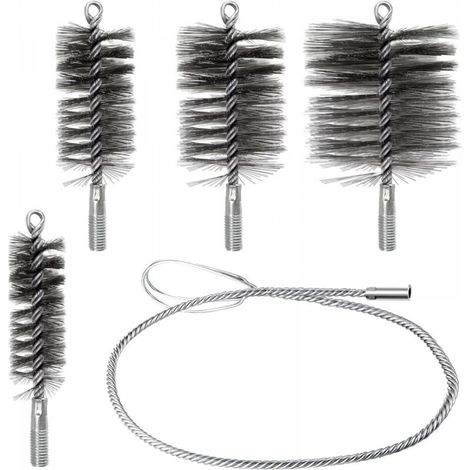 4 pièces Kit de Hérisson Ramonage, Kit Nettoyage Gaine Souple, Comprend des Brosses de 30/50/80/150mm (1/5)