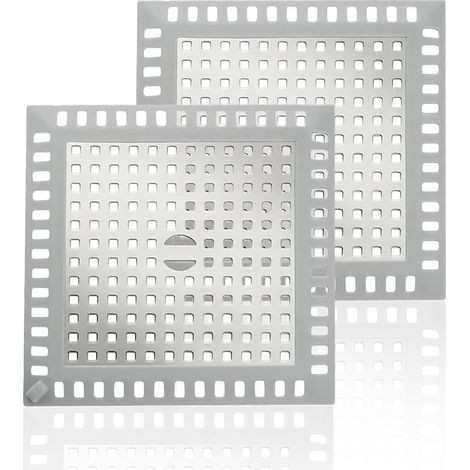 Kit de filtre à cheveux pour douche, grille de bonde d'évier, grille de bonde carrée en acier inoxydable, filtre à cheveux universel pour salle de bain et baignoire.