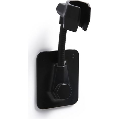 Support de pommeau de douche sans perçage - Support de pommeau de douche - Angle réglable - Support mural pour salle de bain - Noir (1/5)