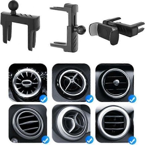 Support de téléphone de voiture avec rotule de 17 mm, compatible avec les supports adhésifs pour téléphone portable et les grilles d'aération. Support universel pour téléphone portable et GPS. (1/5)