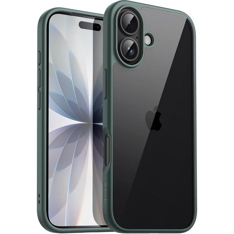 Handyhülle iPhone 17 TPU Stoßfest Transparent Anti Kratzer Dunkelgrün (1/5)