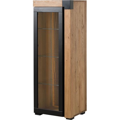 Vitrine Eiche 53x45x144 natur geölt ROTTERDAM 102 (1/4)