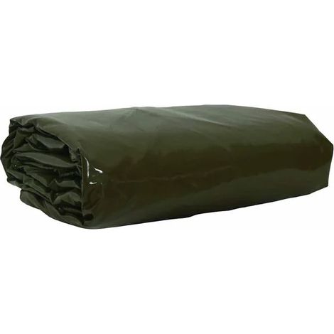 Bâche vert olive, 650 g/m², 3 m x 3 m, toile enduite de PVC. (1/5)
