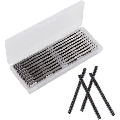 10 Pièces Fer de Rabot 82mm HSS Lames de Raboteuse Fers Réversibles Carbure Ensemble de Rabot Electrique Lame 82x5.5x1.2mm, pour Rabots Makita, Black & Decker, Bosch, DeWalt et Elu (1/5)
