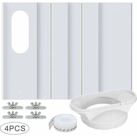 Ensemble de 4 plaques réglables pour climatiseur mobile – Longueur ajustable 43-140 cm – PVC durable – Installation facile sur fenêtres coulissantes (1/5)