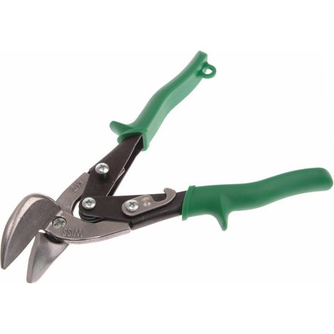 Wiss M7R 9-1/4-Inch MetalMaster Offset Aviation Snips with Ergonomic Non-Slip Handles – Green