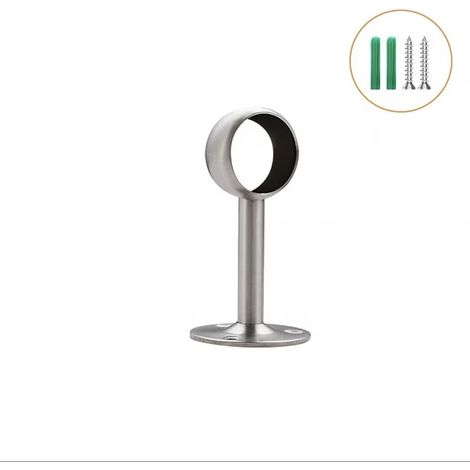 Increway Lot de 2 supports avec tube pour penderie en acier inoxydable, Dia 25mm (1/2)