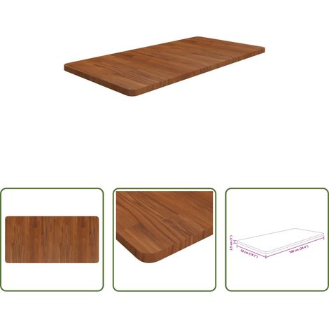 vidaXL Remplacement de planche -  Comptoir de salle de bain Marron foncé 100x50x2,5cm Bois traité (1/5)